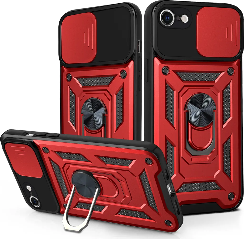Custodia iPhone SE 2020 Rosso Chic: Stile, Anello e Massima Sicurezza