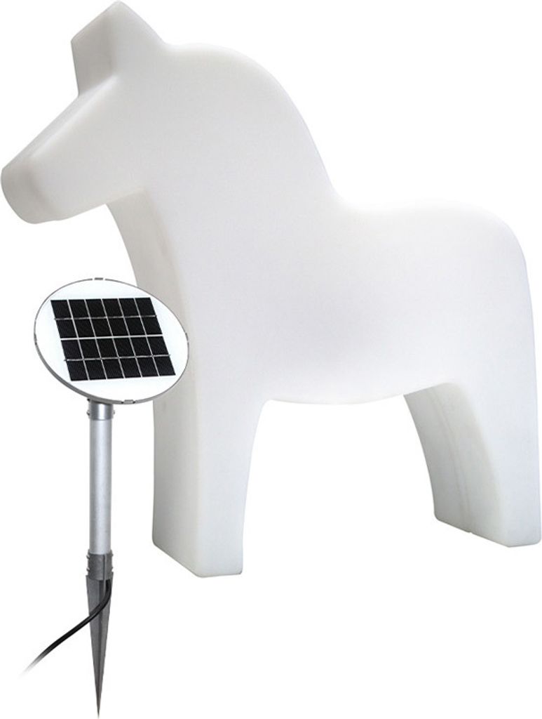 8 seasons - Motivleuchte Shining Dala Horse 43 cm weiß Solar
