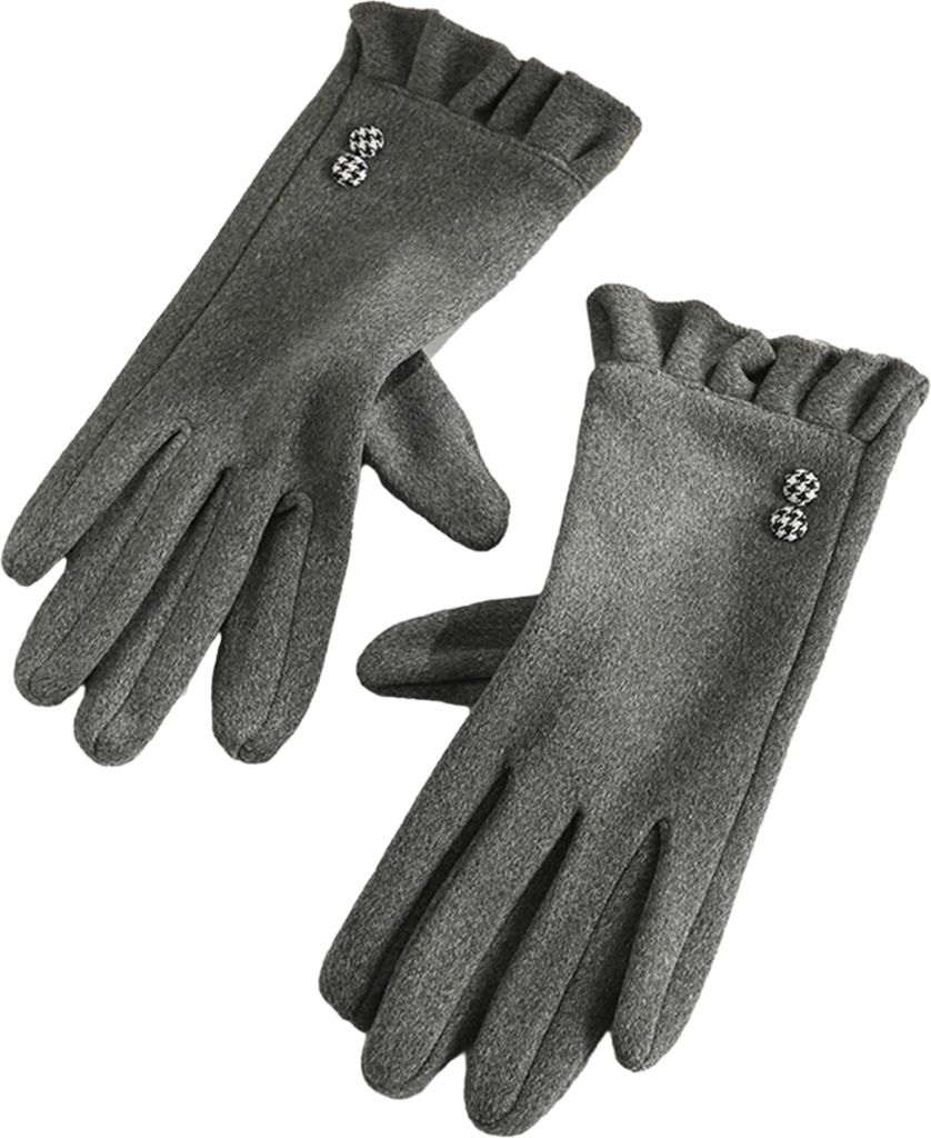 1 Paar Winter-Touchscreen-Handschuhe, einfarbig, weich, verschleißfest, mit Fleece gefüttert, warme Handschuhe für kaltes Wetter für Damen