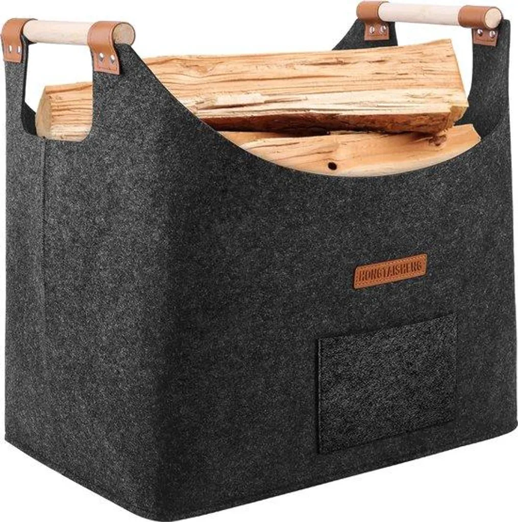 Panier bois de chauffage en feutre épais XL pliable et poignées XL