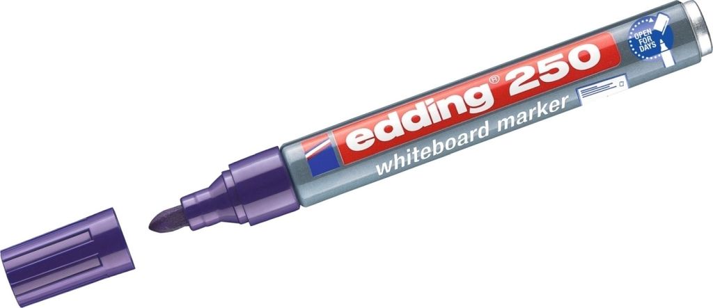 Whiteboardmarker edding 250 nachfüllbar 1,5-3mm violett Packung mit 10 Stück
