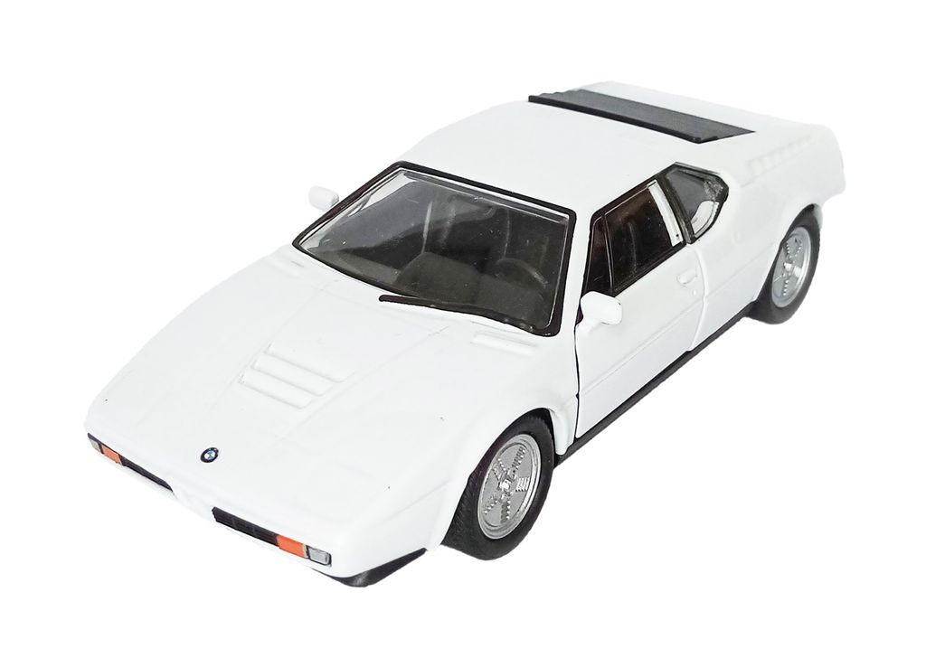 BMW M1 Modellauto 11,8cm Modell Auto Metall Spielzeugauto WELLY Kinder Geschenk 54 (Weiss)