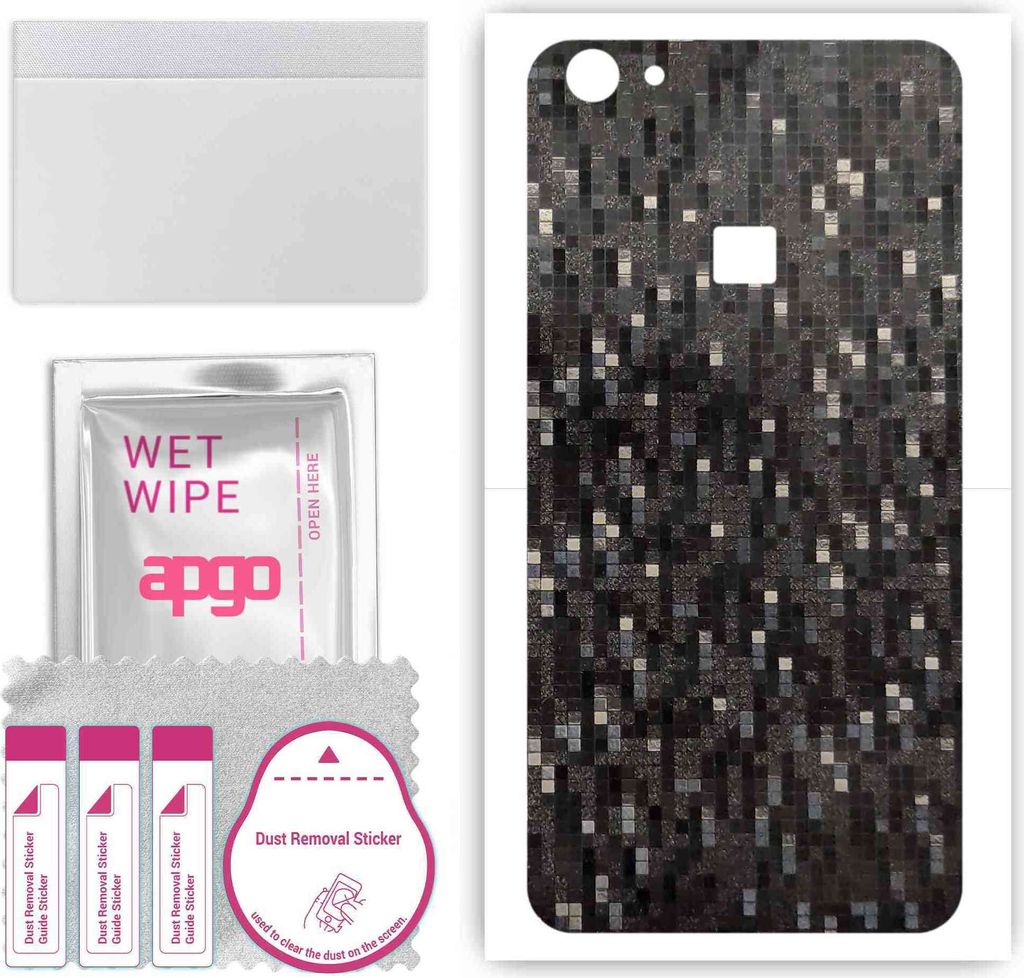 apgo Rückseite Schutzfolie, Skin, kompatibel mit vivo X6S Plus, Hinten Displayschutzfolie aus Vinylfolie, kratzfest, einfache Montage - Carbon Bla...