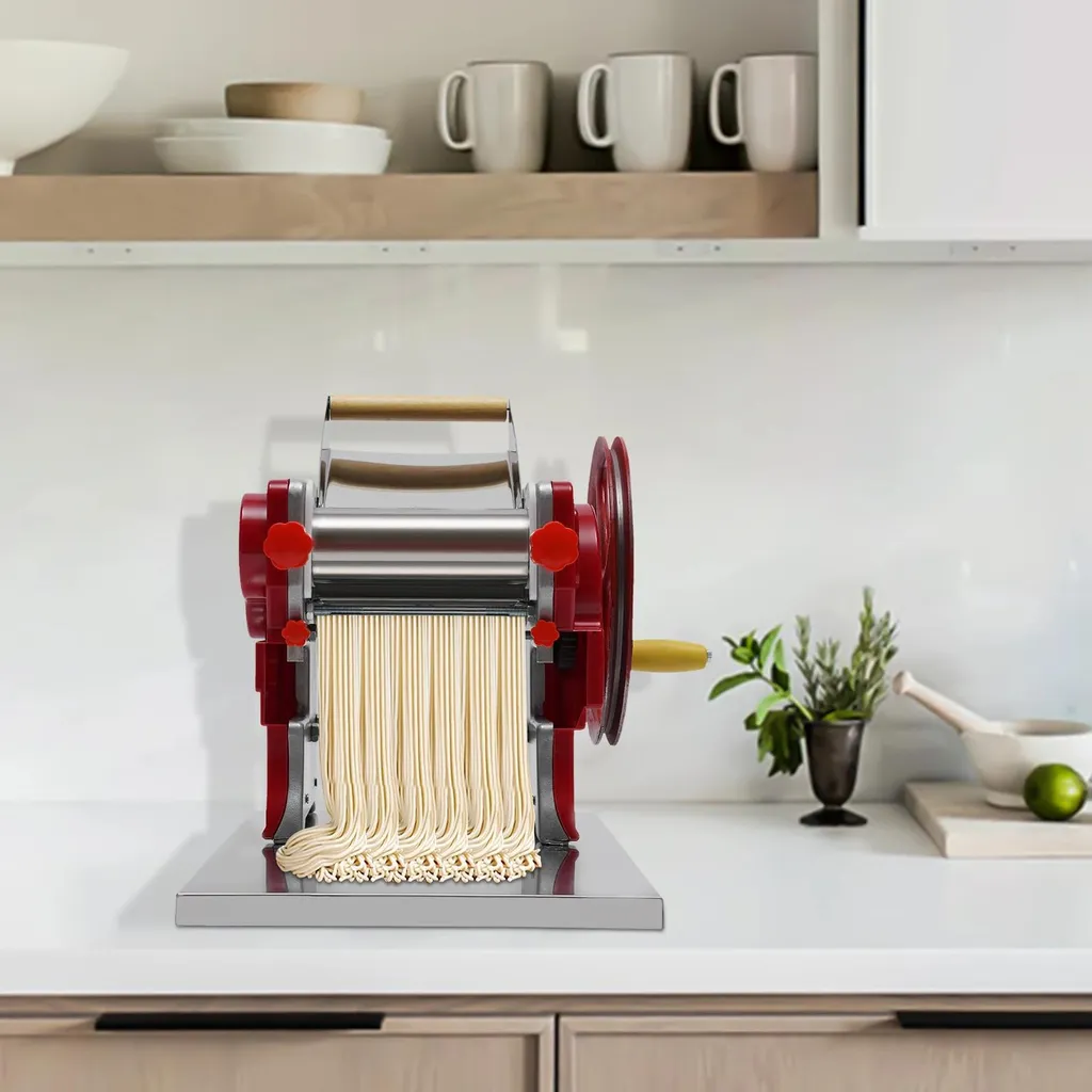 Machine à pâtes réglable de 0,5 à 5 mm - Puissance et design rouge - 6