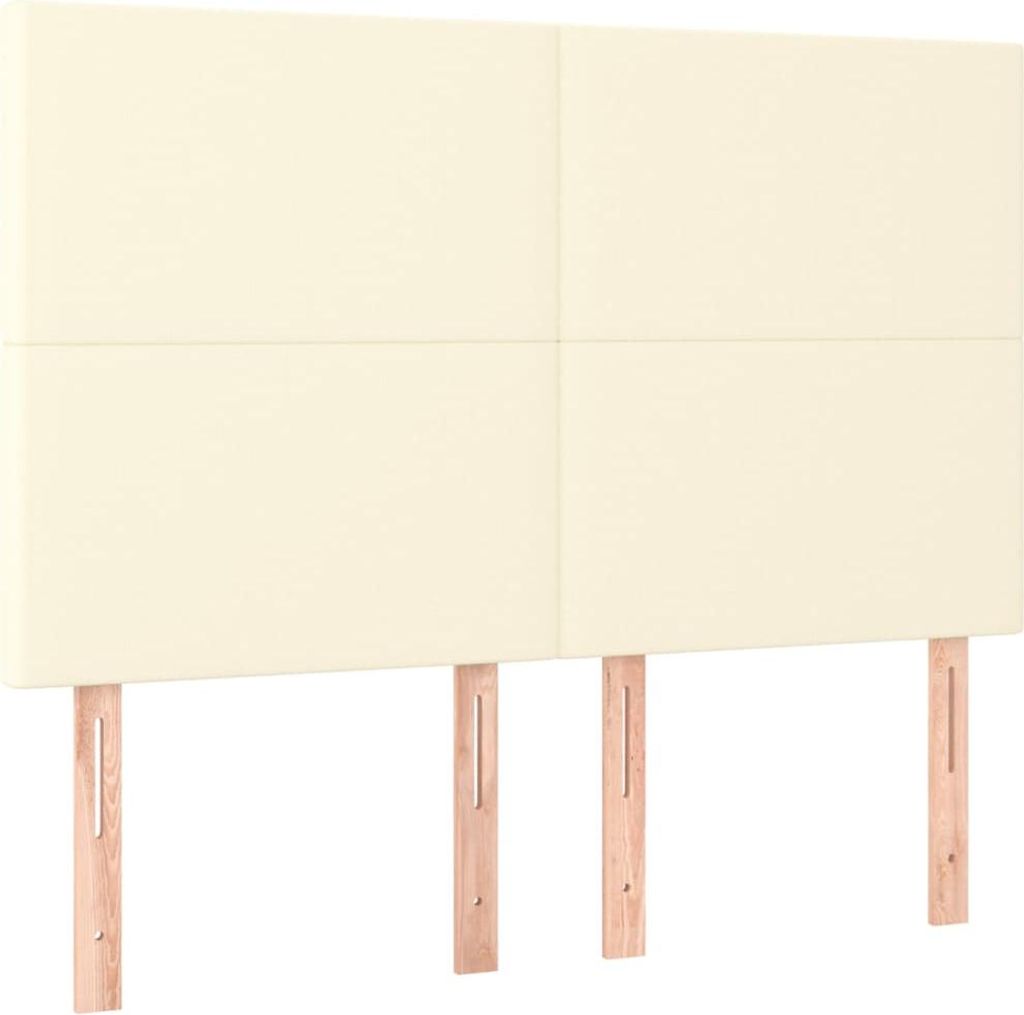 vidaXL Kopfteil Creme 144x5x118/128 cm Kunstleder
