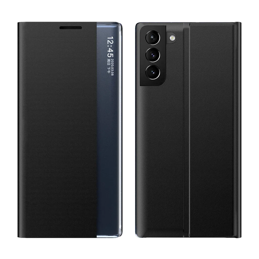 Protezione Samsung Galaxy S21 5G: Custodia Pelle Nera con Finestra - 2