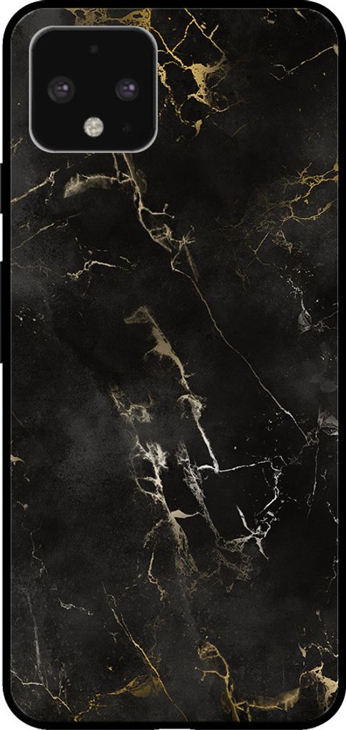 Smartphonica Handyhülle für Google Pixel 4 mit Marmordruck - TPU-Rückseite Fall Marmor-Design - Schwarz