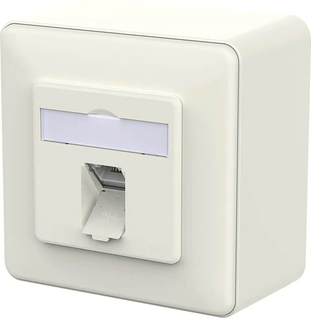 Presa METZ CONNECT E-DAT C6A LSA++ Bianco Puro 1 Porta Esterna