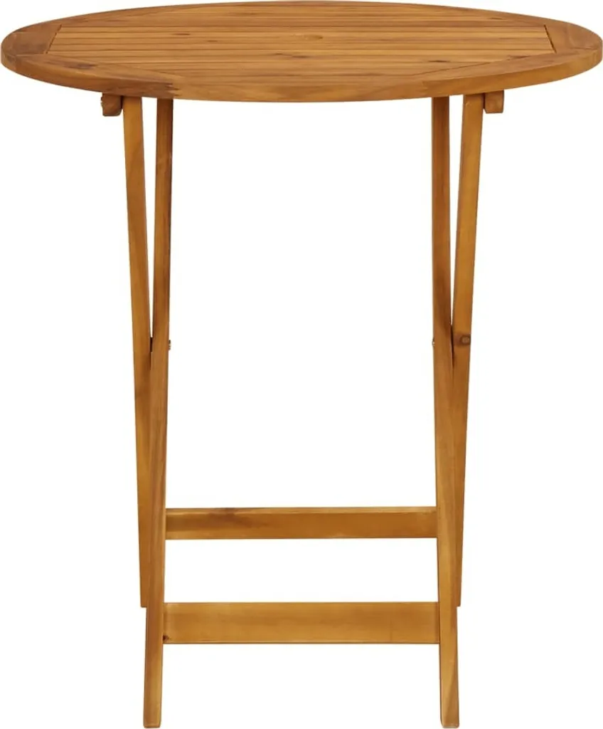 Set da Esterno vidaXL 3 Pz Legno Massiccio Acacia Motivo a Foglie - 6