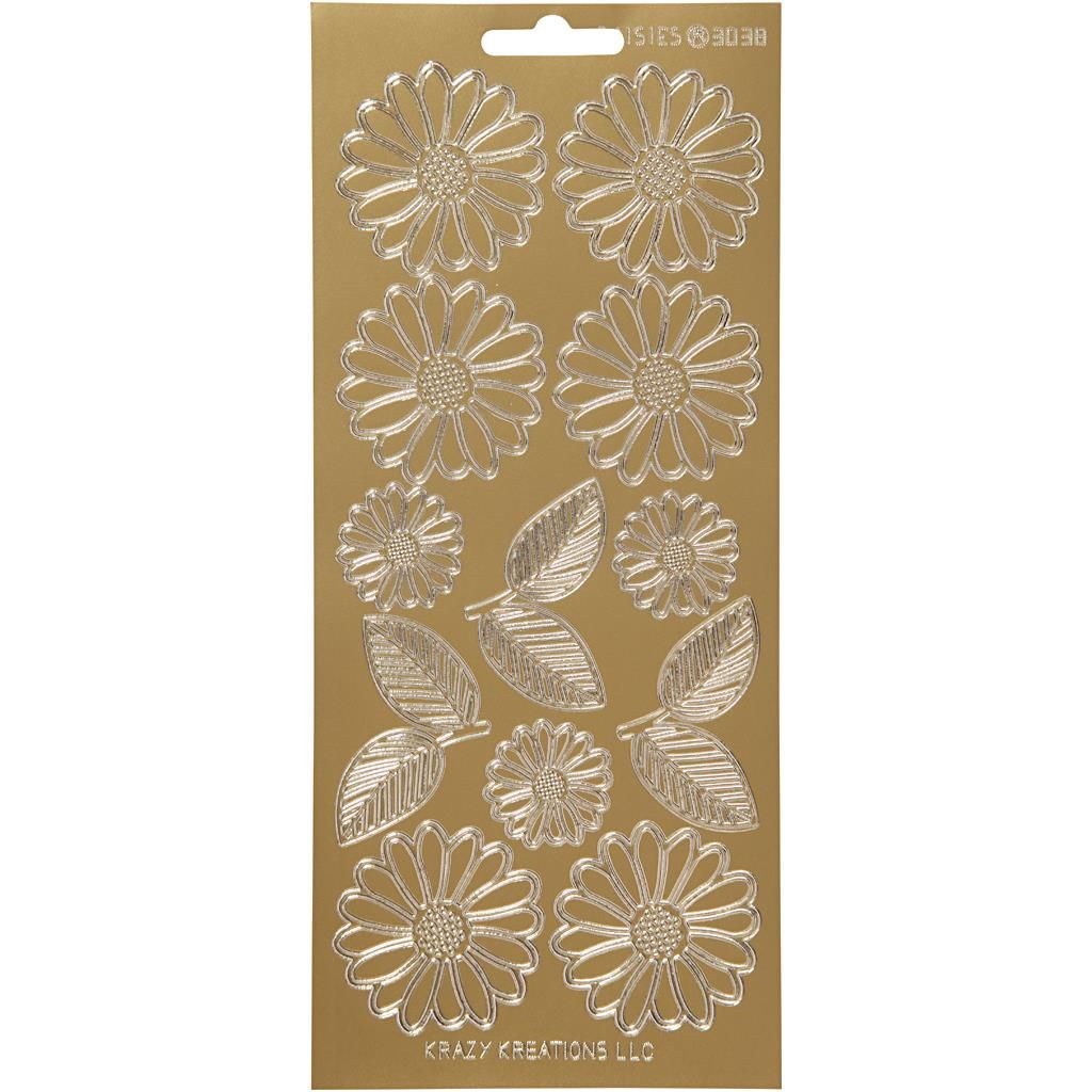Creativ Firmenaufkleber, Gänseblümchen, Blatt 10x23 cm, gold, 1 Blatt