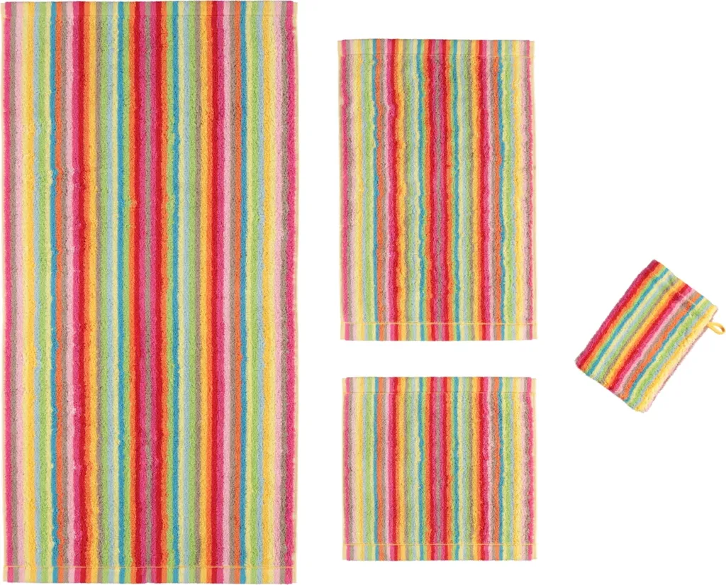 Asciugamano Cawö Lifestyle 7008-25 Strisce Multicolor | Cotone 100%