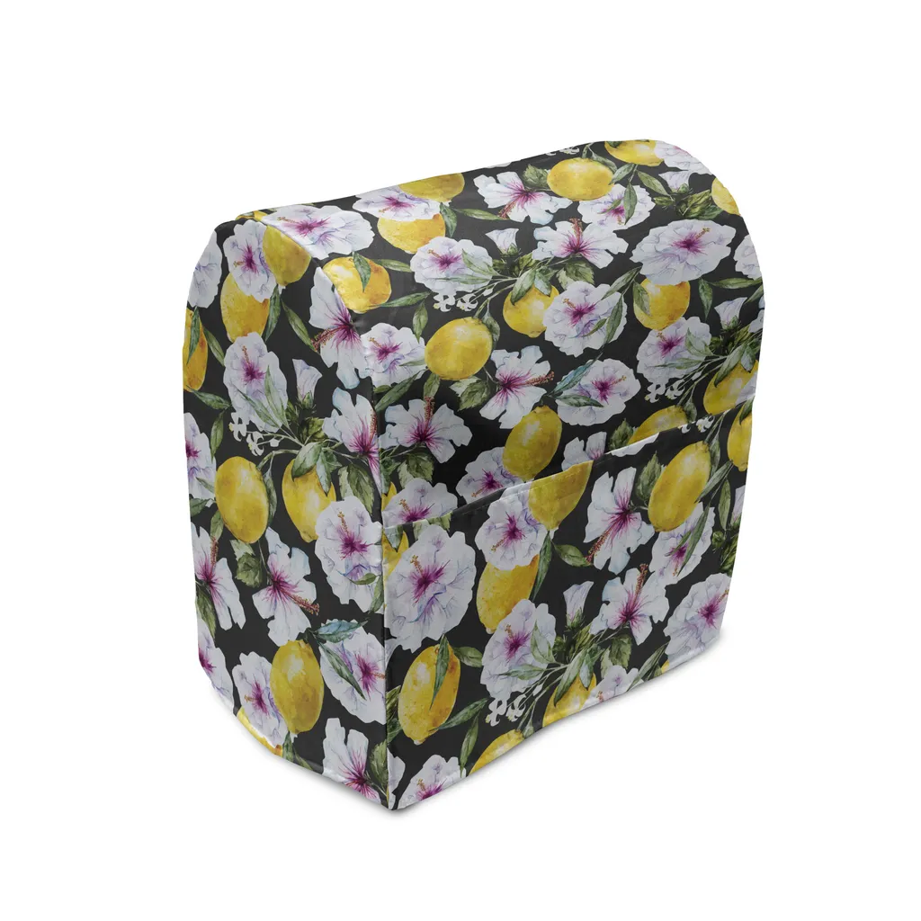 ABAKUHAUS Housse de Mixeur Pétales d'Hibiscus Citronnés 36x39x24 cm