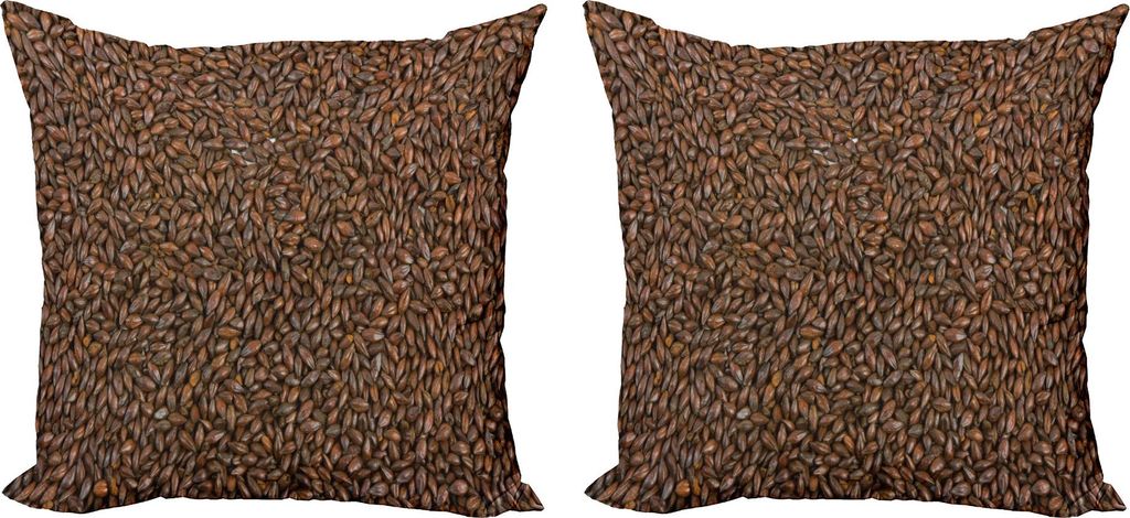 ABAKUHAUS Schokolade Kissenbezug Set (2Stück), Schokolade Malt Barley Zutat für Bier Nahaufnahme Landwirtschaft Photograph Print, 40 x 40 cm, Braun