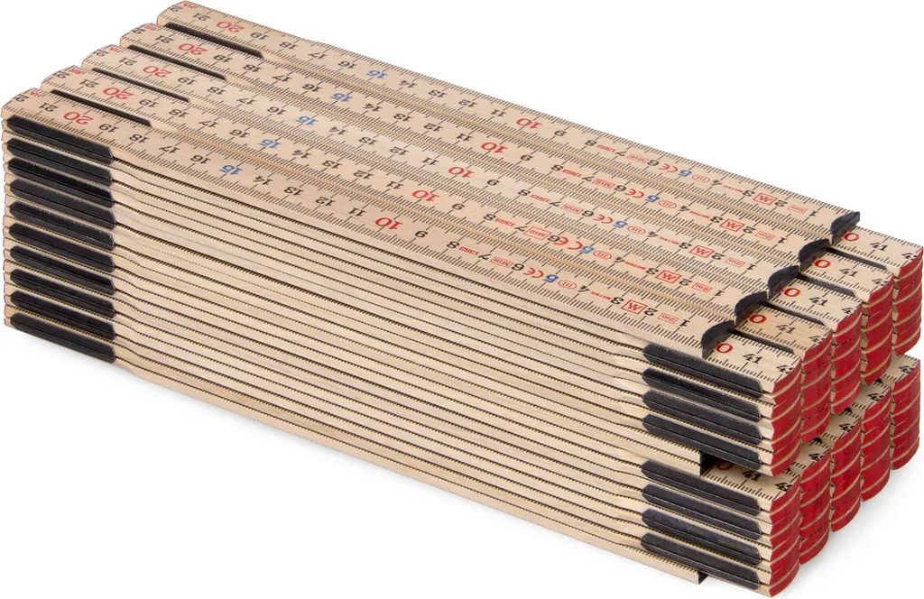 Double mètre pliant 2m Slimboy robuste en bois de bouleau haute qualité