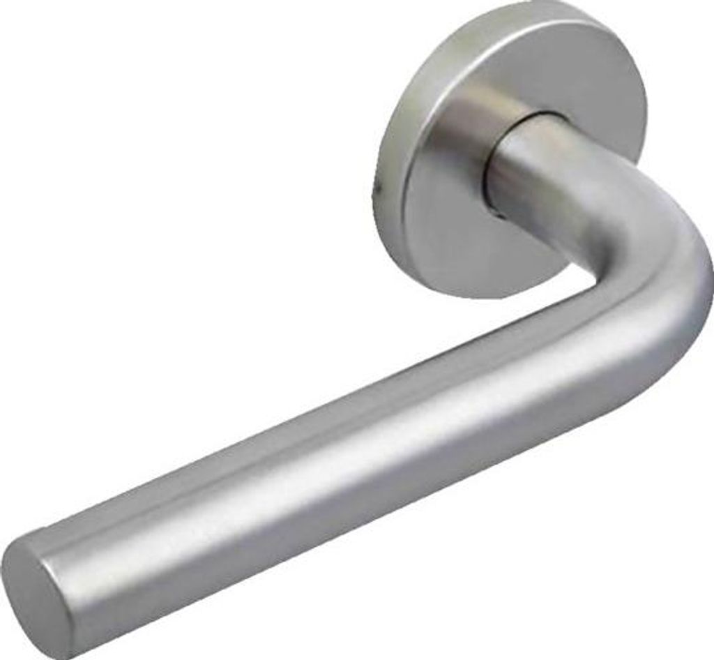 Paar Edelstahl Türdrücker BEZAULT 2 Ellenbogen LC2 Rosette - 80342
