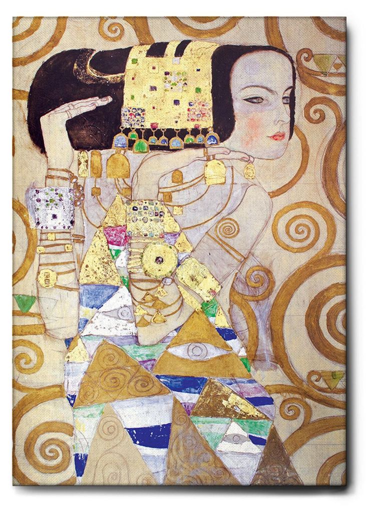 Giallobus - Porträt vom Warten - Gustav Klimt - 70L x 100W cm - Bild - Leinwand mit Standardrahmen