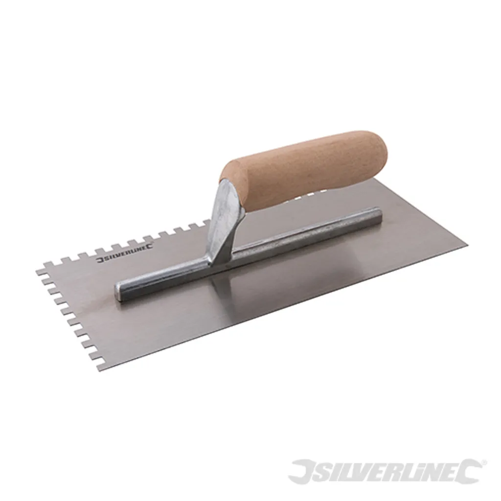 Truelle dentée 280 mm avec lame en acier carbone pour carrelage mural
