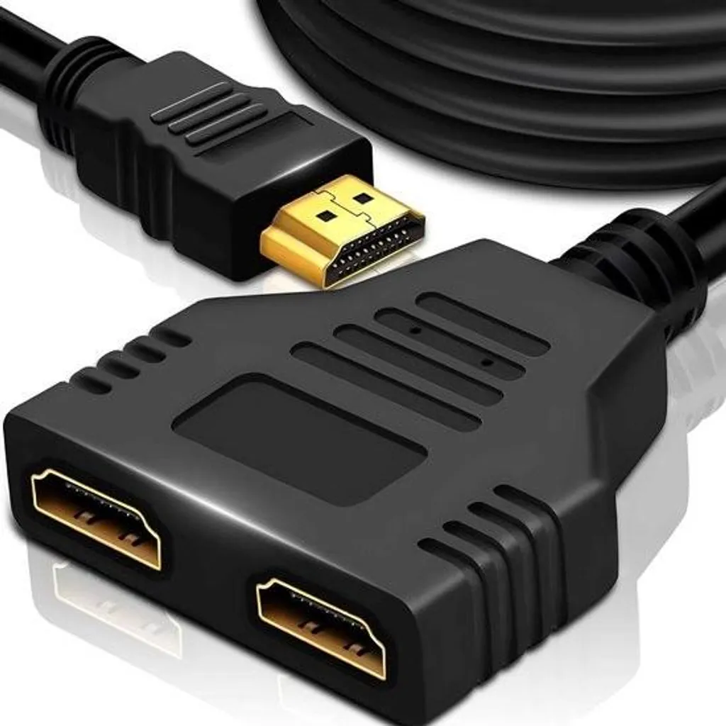 Adaptateur splitter HDMI 4K 3D passif noir pour double écran 1080p