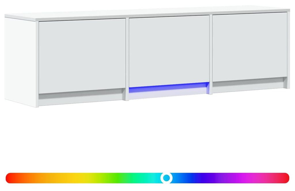 Fernsehschrank mit LED Weiß 140 x 34 x 40 cm Holzwerkstoff