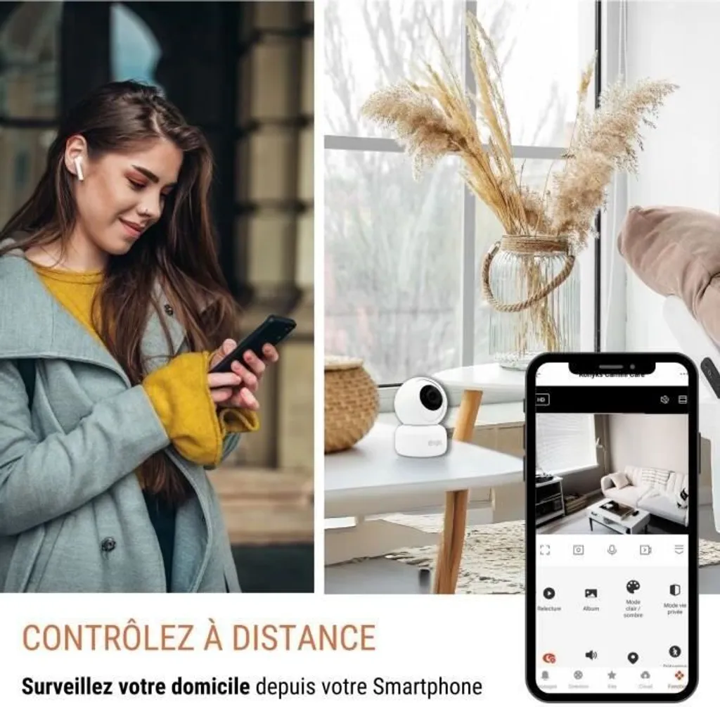 Caméra intérieure Wi-Fi Konyks Camini 2 avec Détection de Mouvement