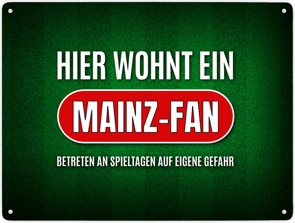 Hier wohnt ein Mainz-Fan Metallschild XXL Produktbild 