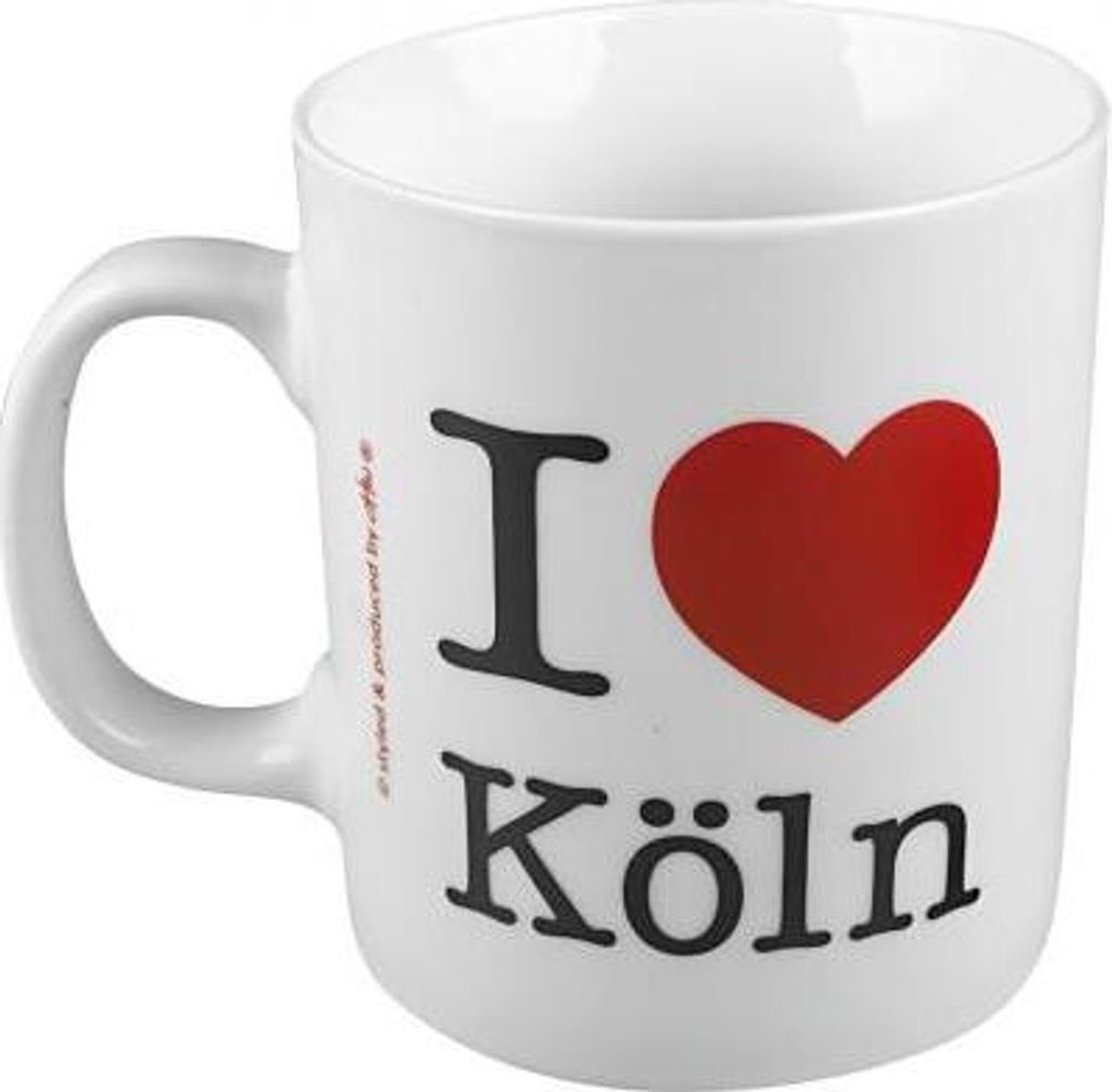 Keramiktasse mit Print I Love Köln 57238 weiss