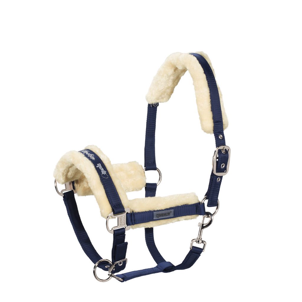 Eskadron Halfter mit Dornschnalle FAUXFUR " Classic Sports " Größe - X-Warmblut Farbe - darknavy