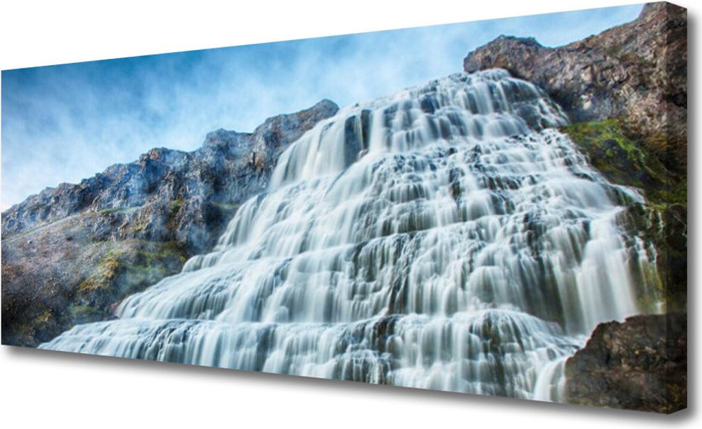 Tulup Leinwand-Bilder 125x50 Wandbild Canvas Kunstdruck Watterfall Natur