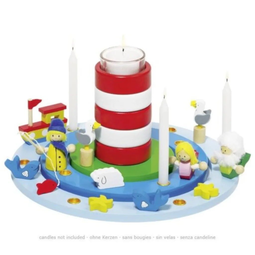Couronne anniversaire enfant Goki Maritim bois pour fête à thème mer