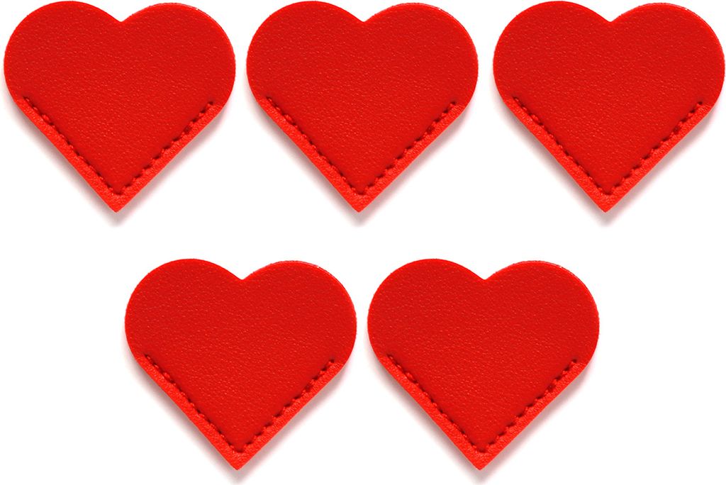 5 Stück handgefertigte Ecklesezeichen aus Kunstleder, wasserdicht, weich, Mini-Vintage-Seitenmarkierung in Herzform, Notizbuch-Zubehör
