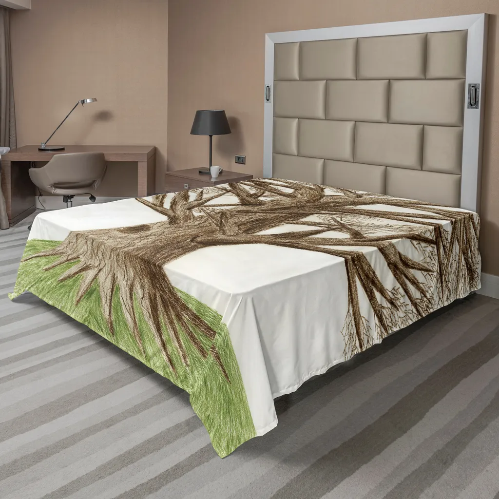 Drap de lit décoratif Arbre de vie 275x260 cm pour chambre zen et nature