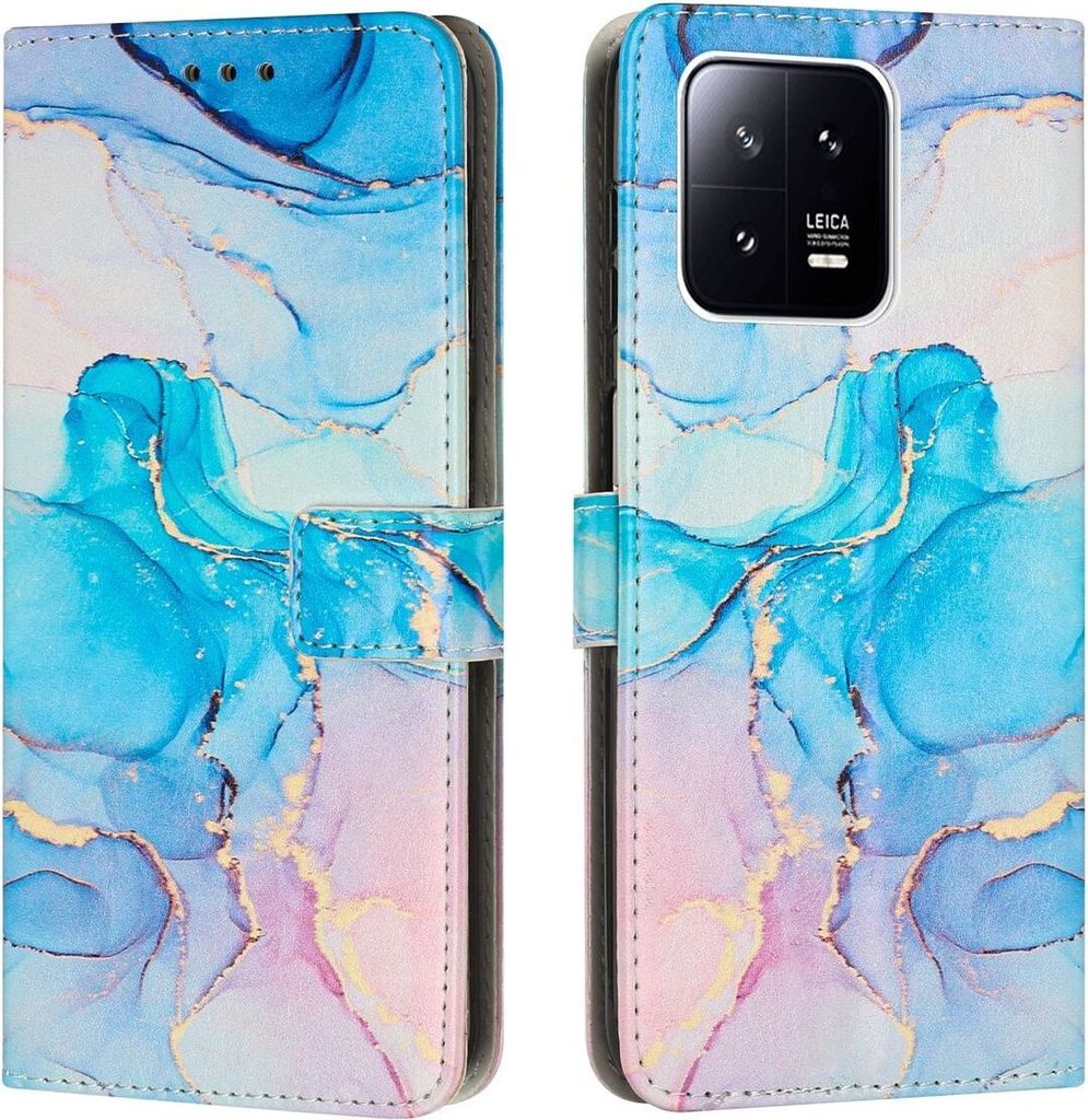 König Design Hülle kompatibel mit Kunstleder Handyhülle - Handy Case Rosa Grün