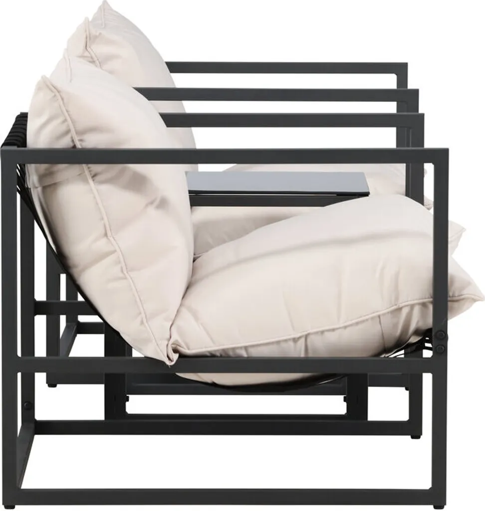 Messinasalon Ensemble de 2 Fauteuils et 1 Table d'Appoint Noire Design - 6