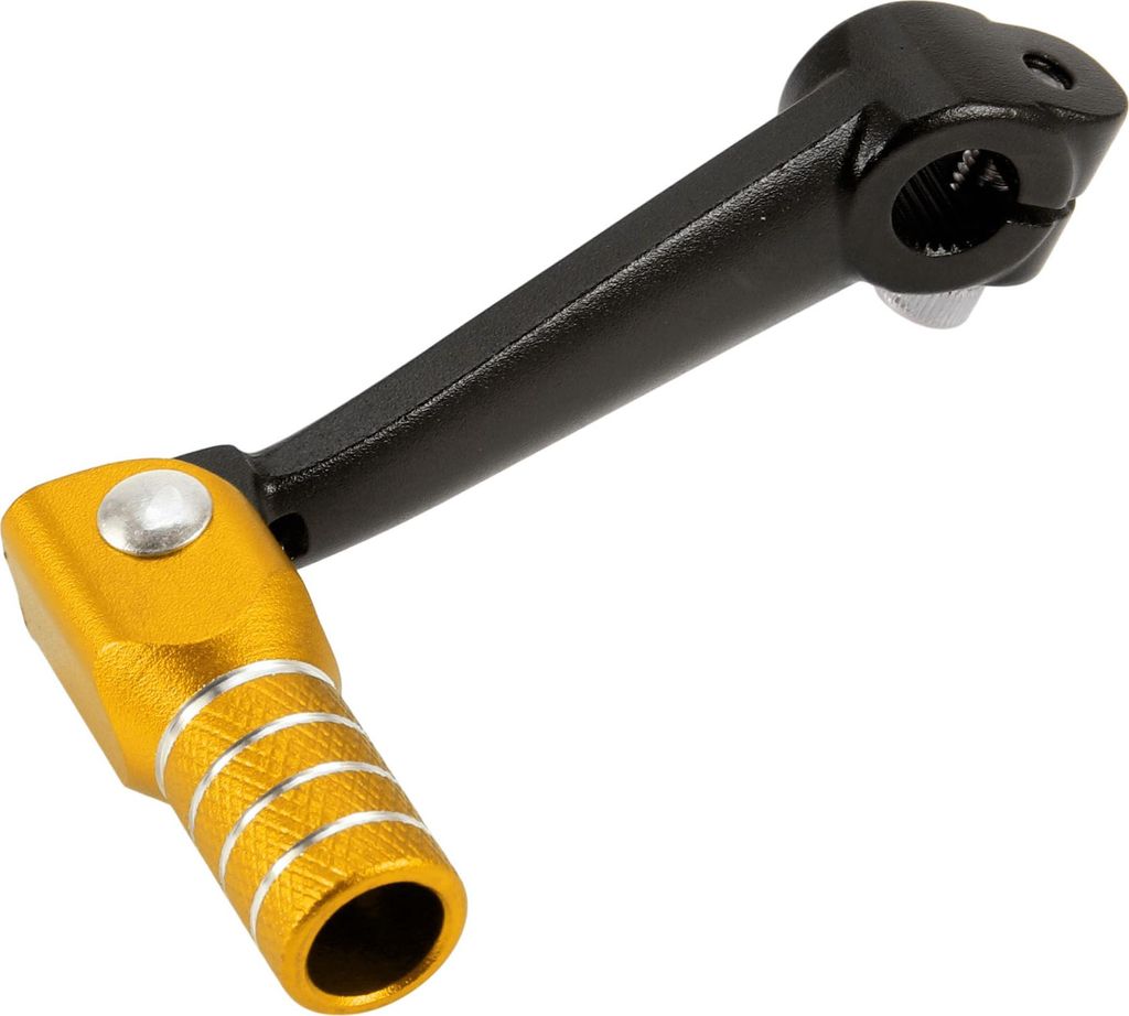 Faltbare Motorrad-Gangschalthebel für Bosuer M5 Aluminiumlegierung Pedal-Schalthebel Arm Schwarzer Hebel und Goldton-Kopf