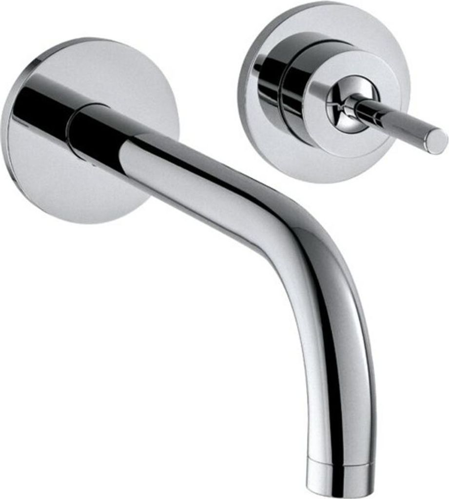hansgrohe Einhebel-Waschtischmischer AXOR UNO² DN 15, Unterputz, mit Auslauf 165 mm und Rosetten für Wandmontage brushed nickel