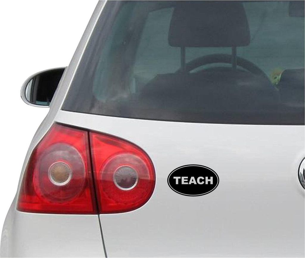 Aufkleber / Autoaufkleber - JDM - Die cut - TEACH EURO OVAL - Teacher - Folie Car Decal Sticker - schwarz - 139mm x86mm