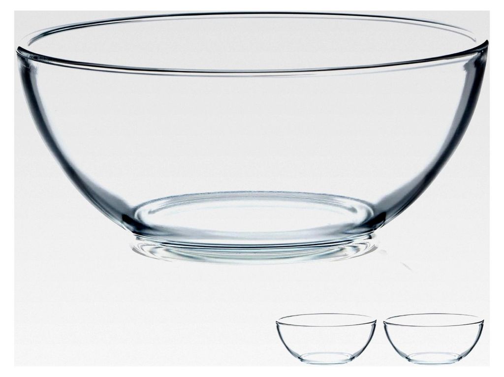 Kleine Rührschüssel aus Glas, 1,6L, 20cm, Set mit 2 Glasschüsseln