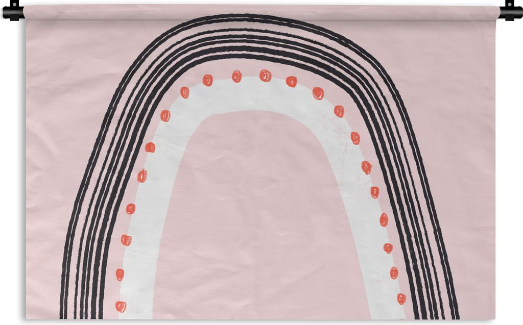 MuchoWow Wandteppich Wandbehang Regenbogen - Minimalismus - Rosa 60x40 cm Tapisserie Dekoration Wandtuch - Wanddekorationen