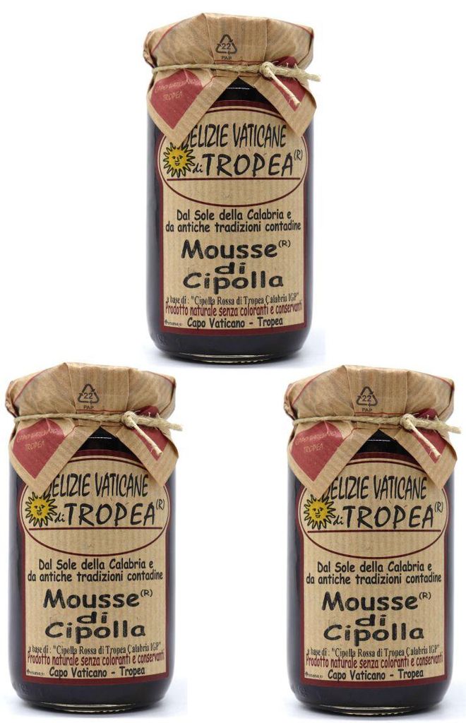 Tris Zwiebelmousse Delizie Vaticane di Tropea - Zwiebelmarmelade - typisch italienische Produkte