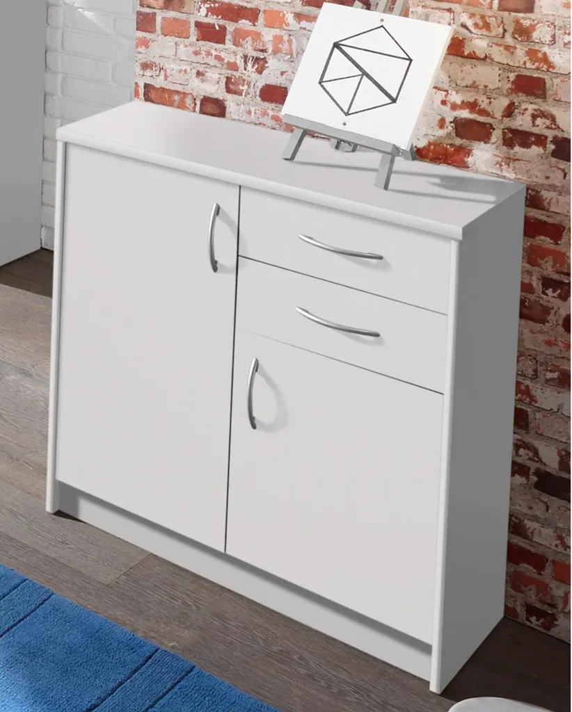 Meuble de rangement Olli pour chambre et salon - Commode blanche 86cm