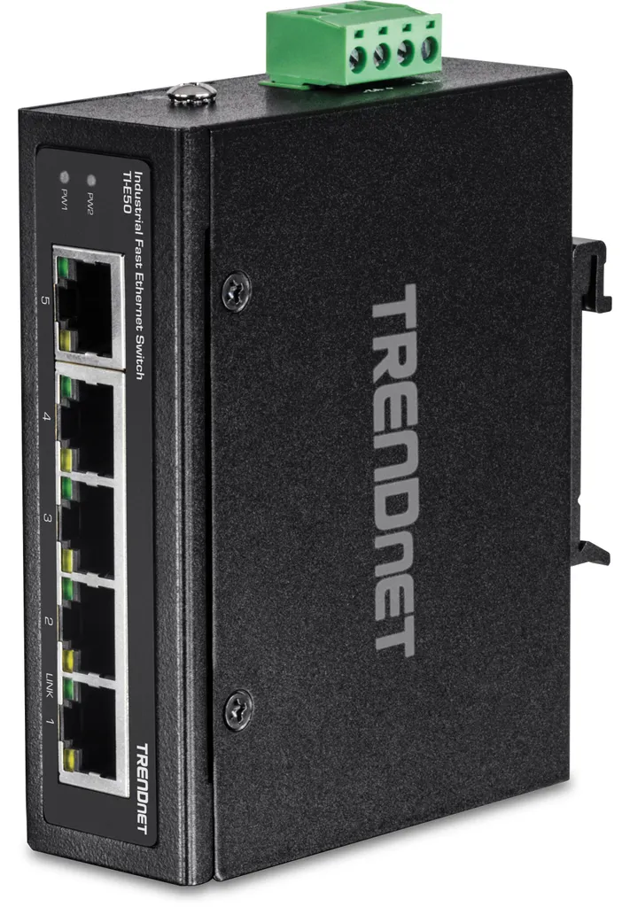Switch Industriel 5 Ports Fast Ethernet Rail DIN TRENDnet Compact L2 - 3