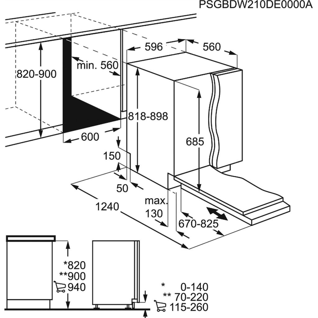 Lave-vaisselle encastrable Aeg Comfortlift FSE96817P 60 cm Image du produit 