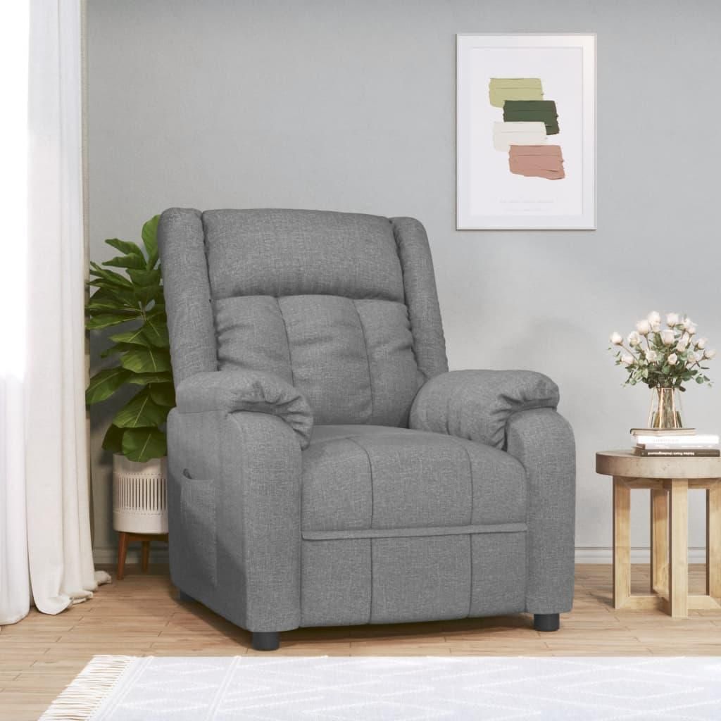 Eleganten-Stil Relaxsessel Hellgrau Stoff - Fernseh- & Relaxsessel Hommie1221832 1parcel