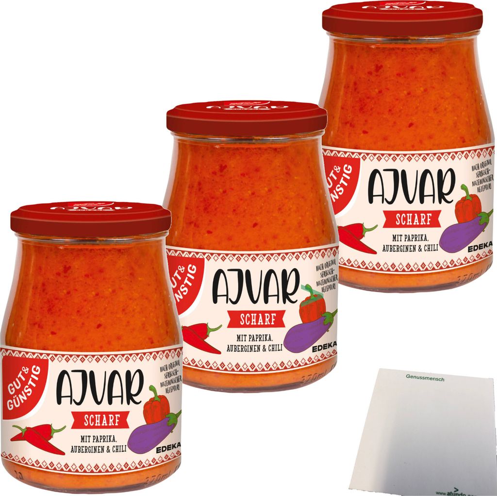 Gut & Günstig Ajvar scharf mit Paprika und Auberginen 3er Produktbild 