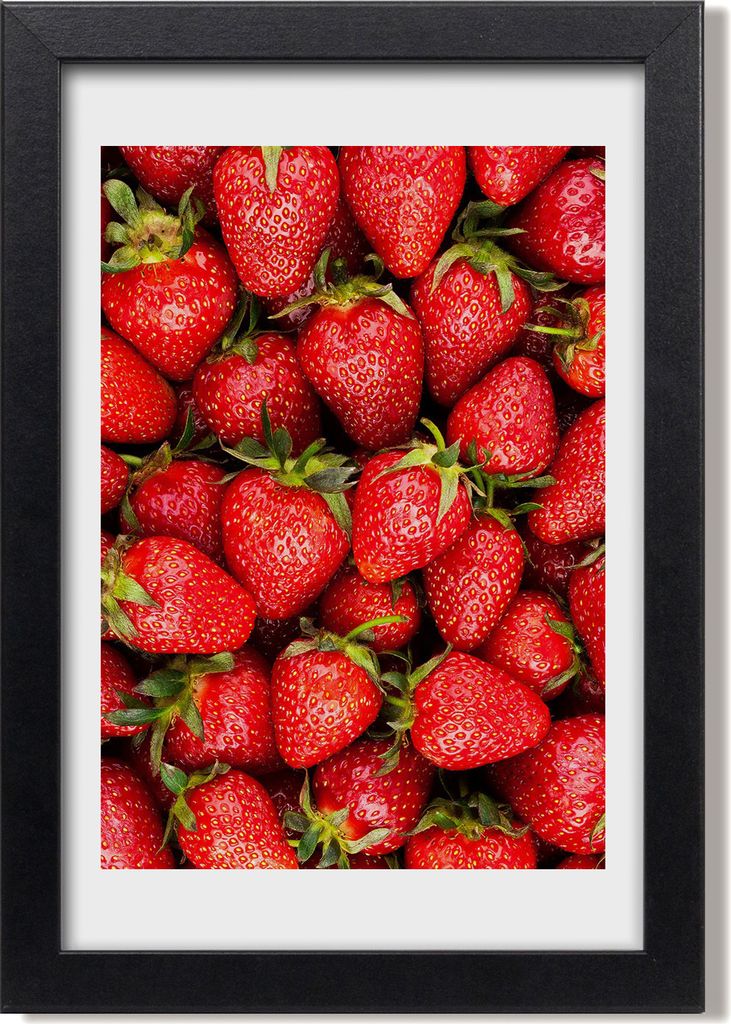 Bild 20x30 MDF-Rahmen, Wandkunst Erdbeeren