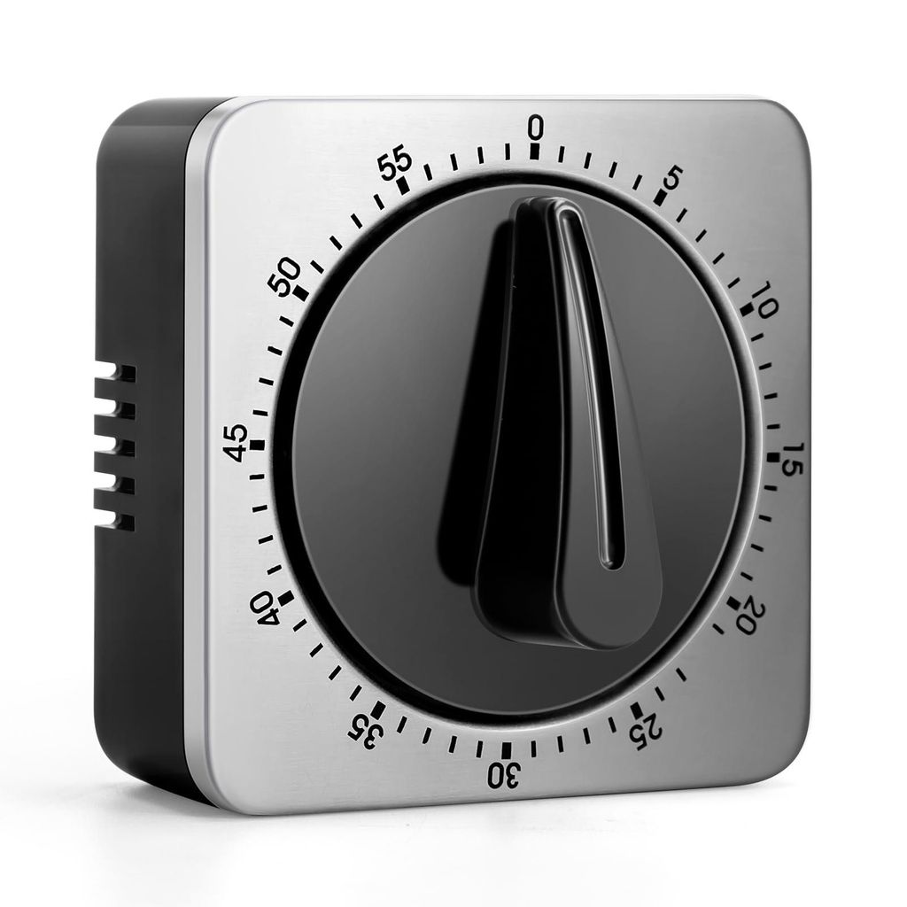 Küchentimer zum Kochen, Koch-Kochtimer mit lautem Alarm, 100 % mechanischer Tischtimer – keine Batterien erforderlich – magnetische Rückseite