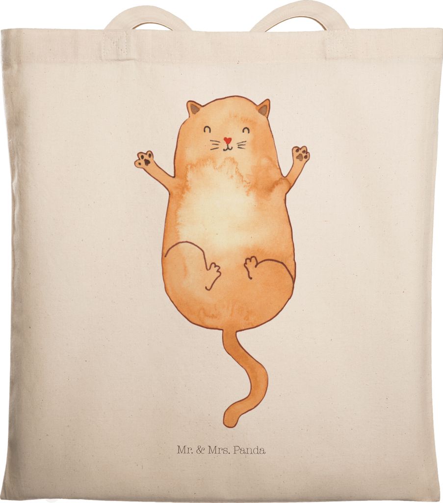 Mr. & Mrs. Panda Tote Bag Katze Umarmen - Transparent - Geschenk, Cat, Laptoptasche, Tasche, Schultasche, Unitasche, Liebe, Katzen, Shopping