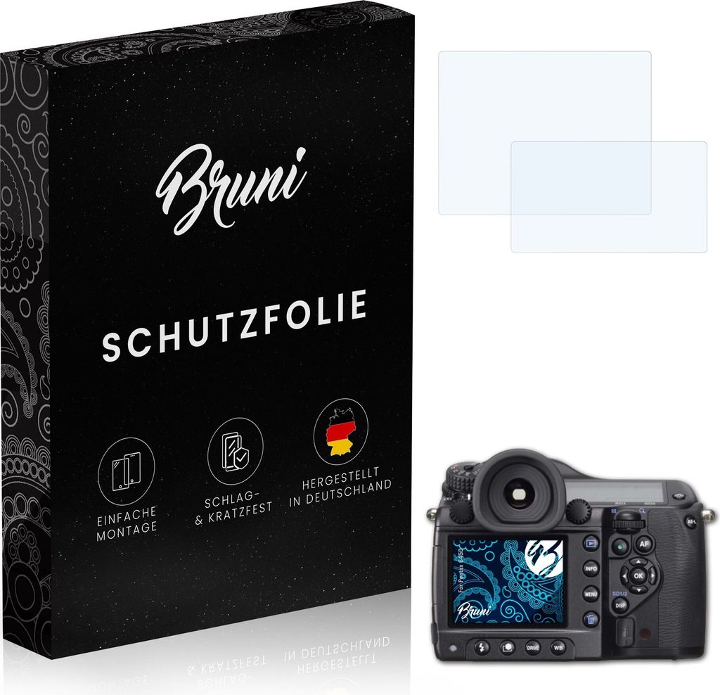 Bruni Basics-Clear 2x Schutzfolie kompatibel mit Pentax 645D Folie