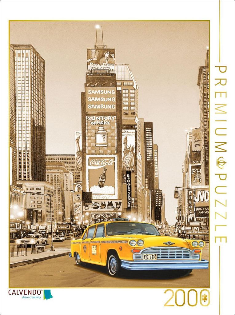 CALVENDO Puzzle New York Taxi 2000 Teile Puzzle hoch | 2000 Teile Lege-Größe 90x67cm Foto-Puzzle für glückliche Stunden