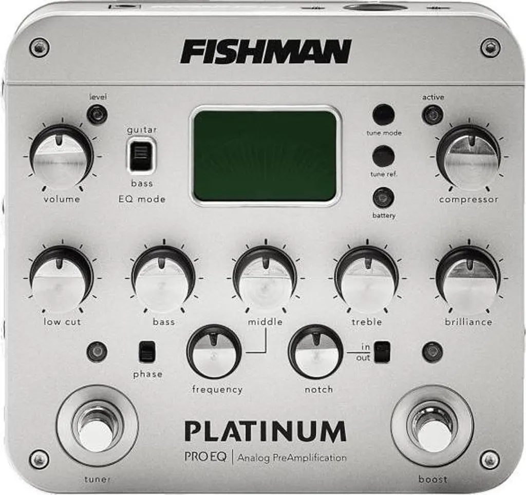 Boîtier de Direct DI et Préampli Fishman Platinum Pro EQ Format Pédale Mix